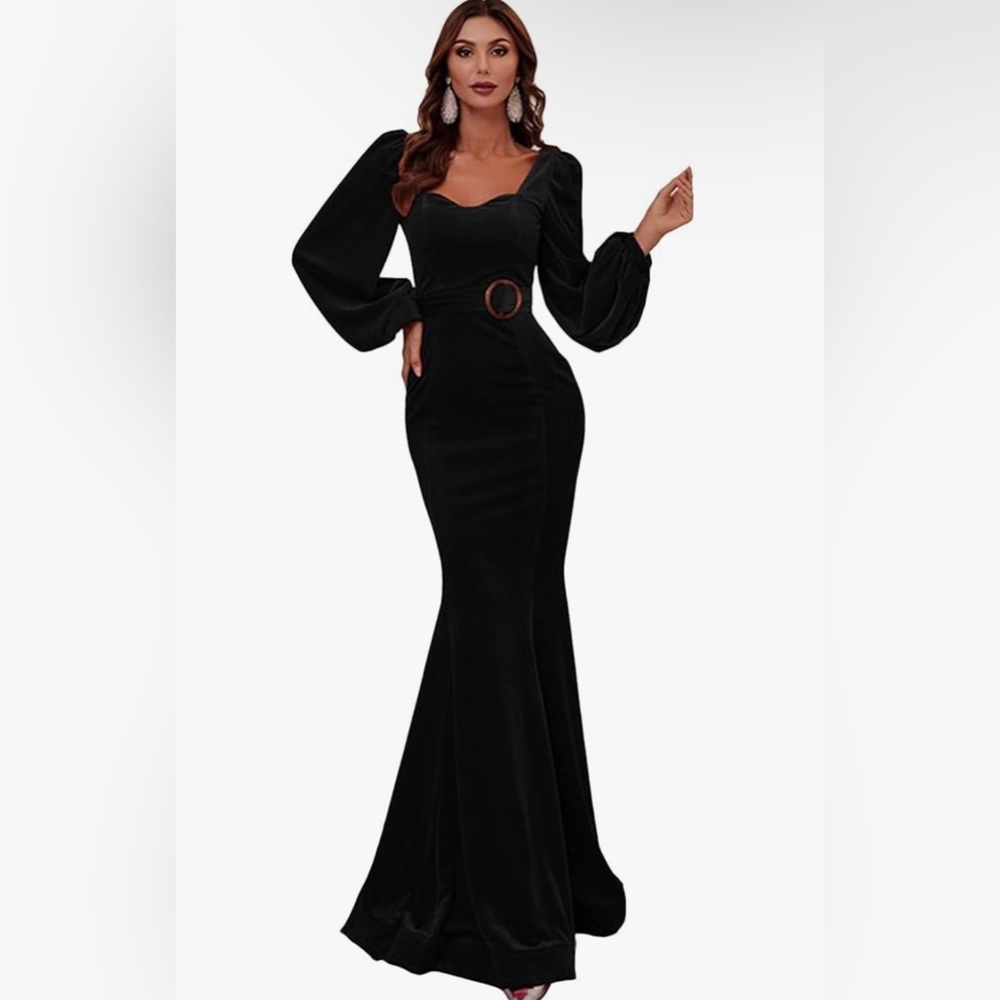 Women's Velvet Long Evening Dresses Mermaid Prom Dress. Size M